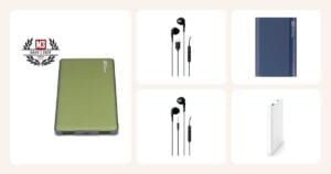Lahjaideat: GP Voyage 2 Olive Green 5 000 mAh, Streetz C210 Semi-in-ear hörlurar, 3-button, USB-C, black, GP PowerBank DIEM Mercury 7 500 mAh, Streetz E130 Semi-in-ear hörlurar, 3.5mm, mic, black ym.