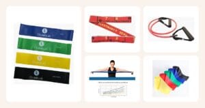 Alle 300 kr: Aerobic Gummiband – 4-set med progressiva motståndsnivåer, Elastiband 10 kg – sektionsindelat träningsband, rött, Träningsband Röd Hård – Fitness Tubes med handtag ym.